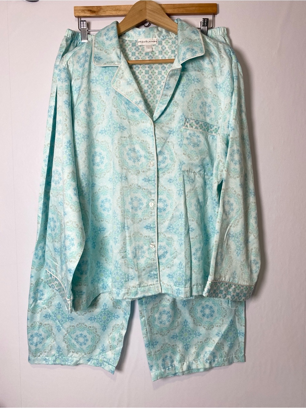 Miss Elaine Pajamas Set Blue XL Mandala Print Comfy Cotton-blend Loungewear